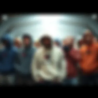 Group of skateboarders wearing various Champion hoodie styles