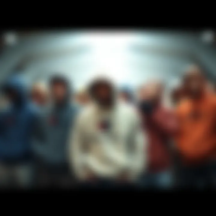 Group of skateboarders wearing various Champion hoodie styles