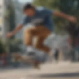 Louis Lopez showcasing his unique skateboarding style