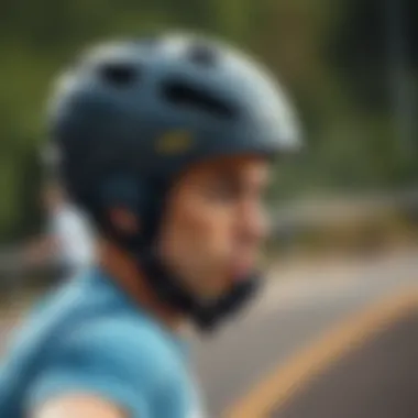 Properly fitted helmet on a skateboarder demonstrating safety