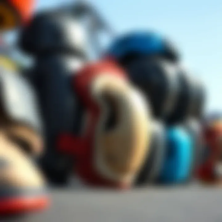 Variety of protective pads for elbows and knees in different styles