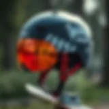 Skateboard helmet showcasing innovative design and safety features