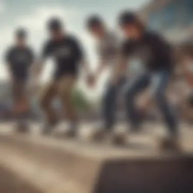 Group of skaters representing community identity