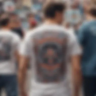 Artistic Representation of Back Designs An artistic representation of various back designs on graphic tees, highlighting different styles and subcultures.