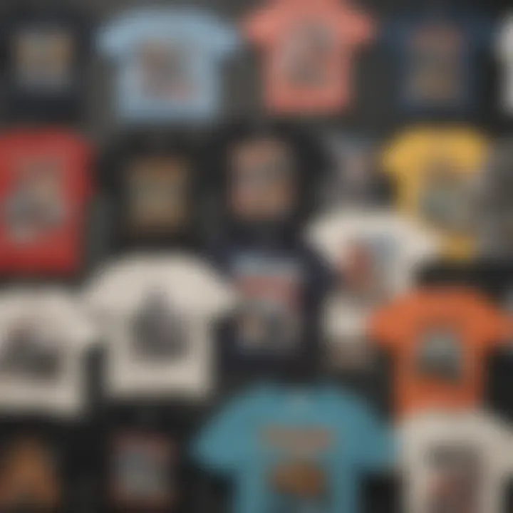 A collage illustrating the evolution of graphic tees, focusing on the significance of back graphics over the decades.