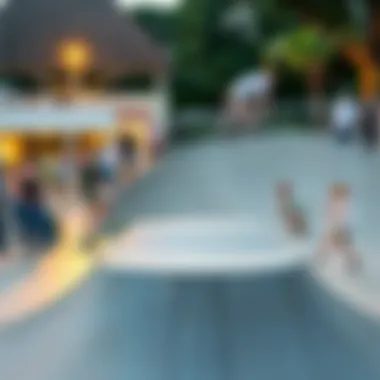 Community gathering around a quarter pipe, showcasing skate culture