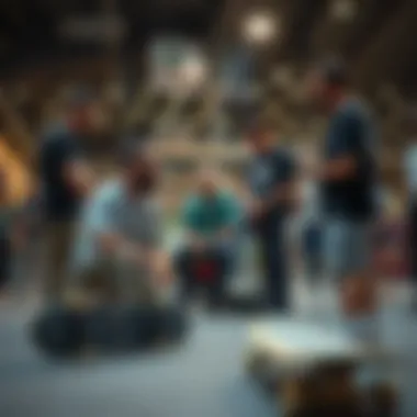 Skateboarding community gathering with animated discussions