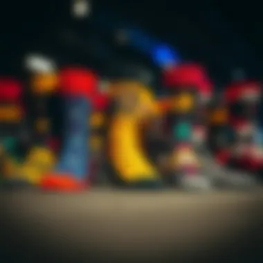 A creative display of various Stance socks highlighting diverse designs