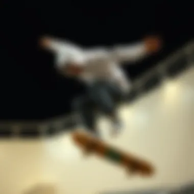 A skater performing tricks while wearing a white hoodie, capturing the essence of freedom