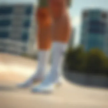 Nike socks featured in an urban skate park setting