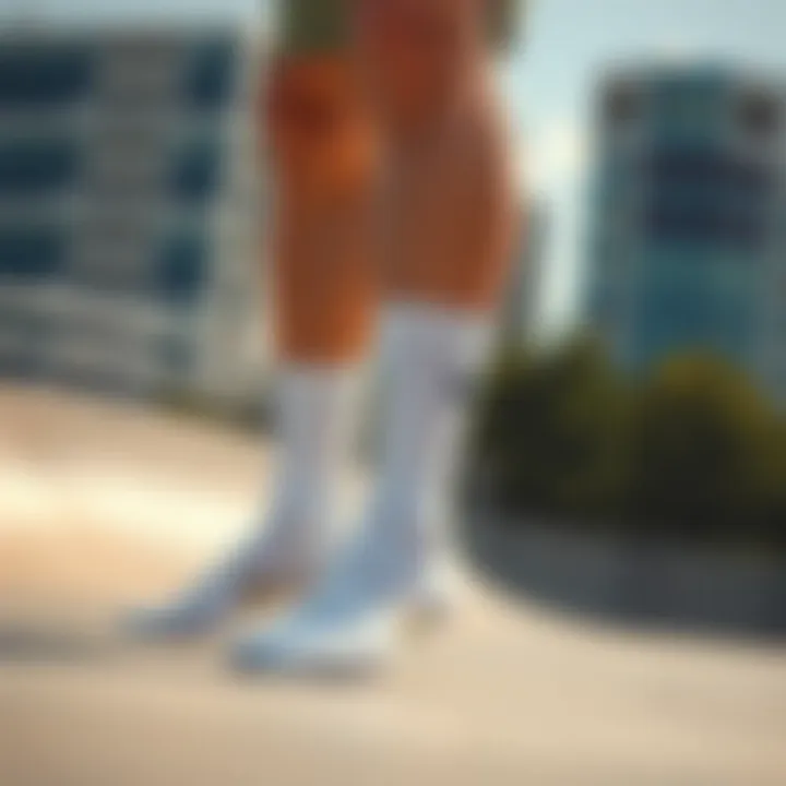 Nike socks featured in an urban skate park setting