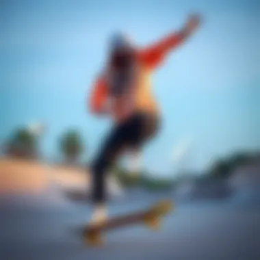 A skateboarder in Nike attire showcasing agility