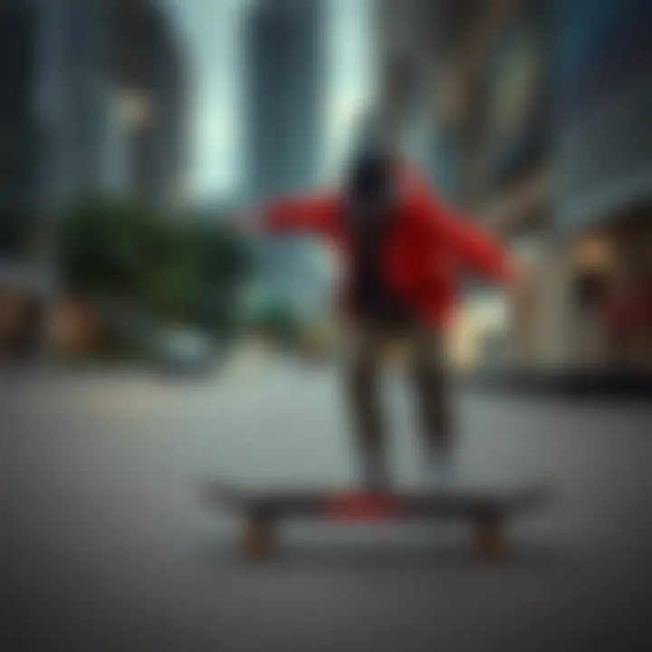 Urban skate scene with Nike branded gear