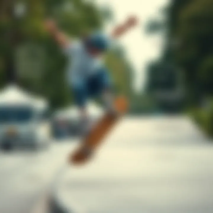 An illustration showing the mechanics of the ollie