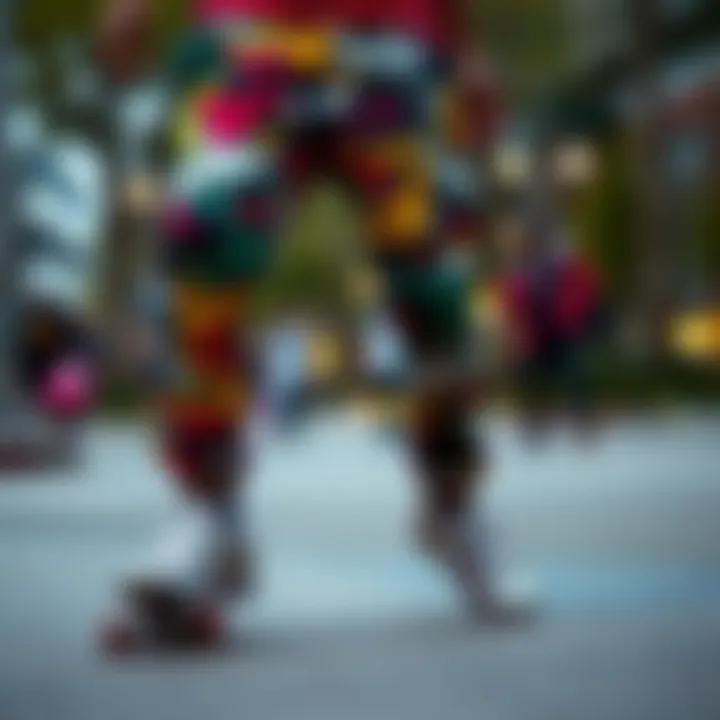 Vibrant patterned joggers showcasing unique designs