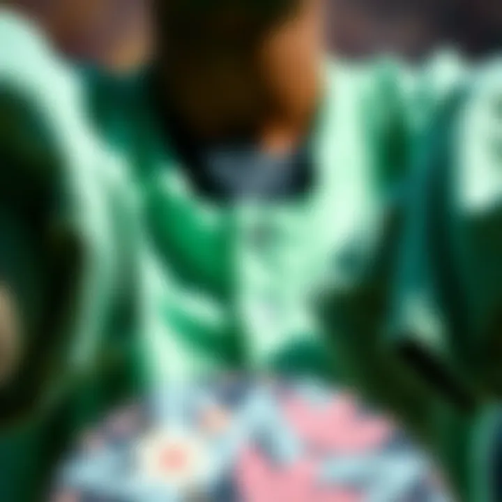 Different fabric textures of mint green shirts displayed