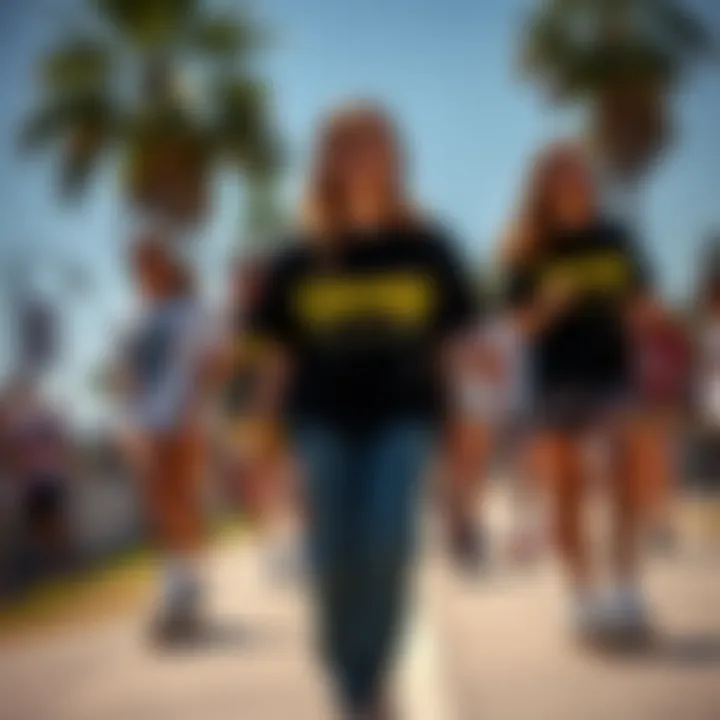 Group of skaters showcasing Thrasher brand influence