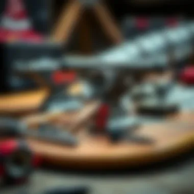 Tools used for skateboard truck installation and adjustment