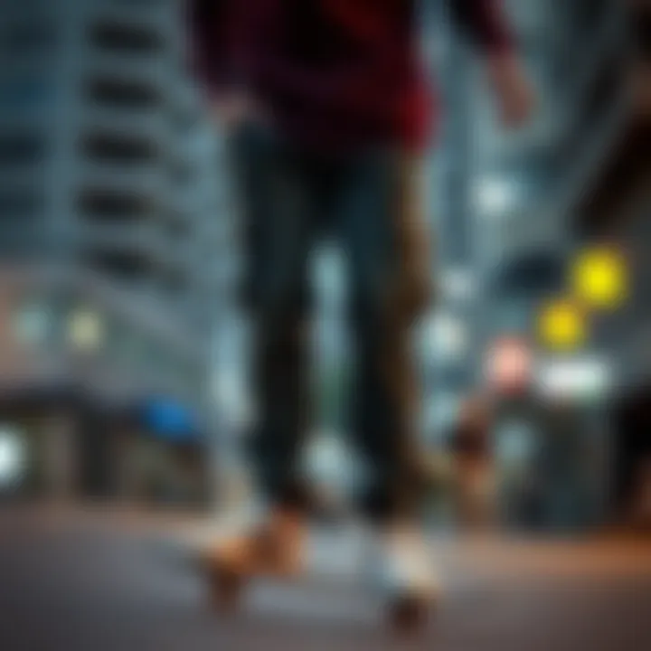 Tripp Cargo Pants in an Urban Skateboarding Setting Urban skateboarding scene featuring Tripp cargo pants