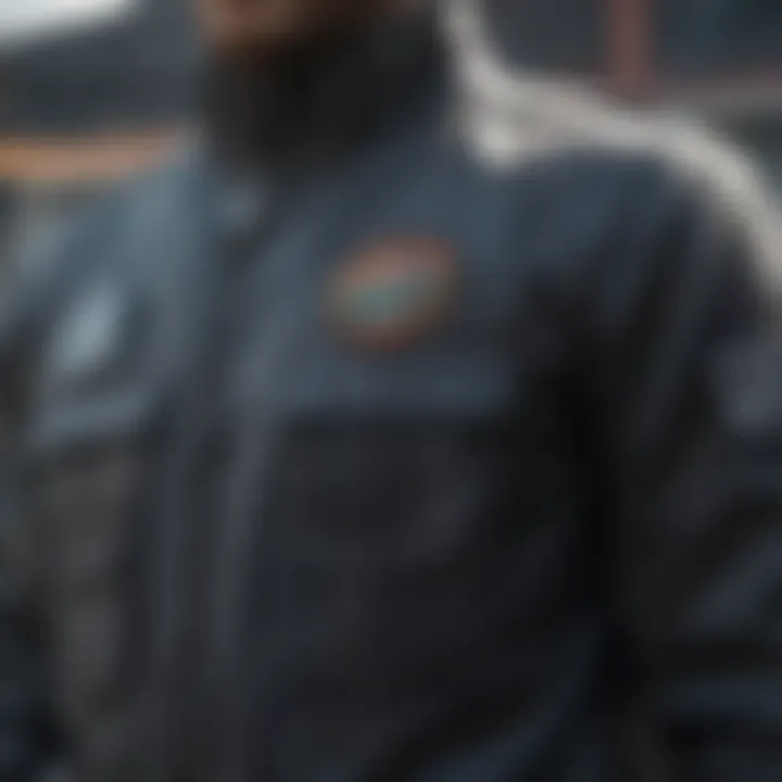 Close-up of the functional features of a tank jacket, emphasizing pockets and materials.