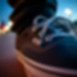 Close-up of Vans canvas shoe showcasing its unique design and texture