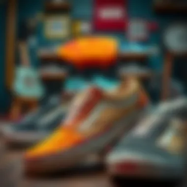 Vans 13 wide shoes displayed in a creative setting