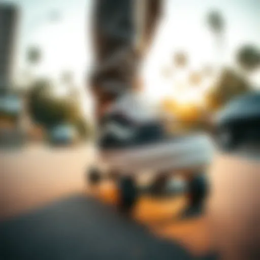 Vans 13 wide shoes in action on a skateboard