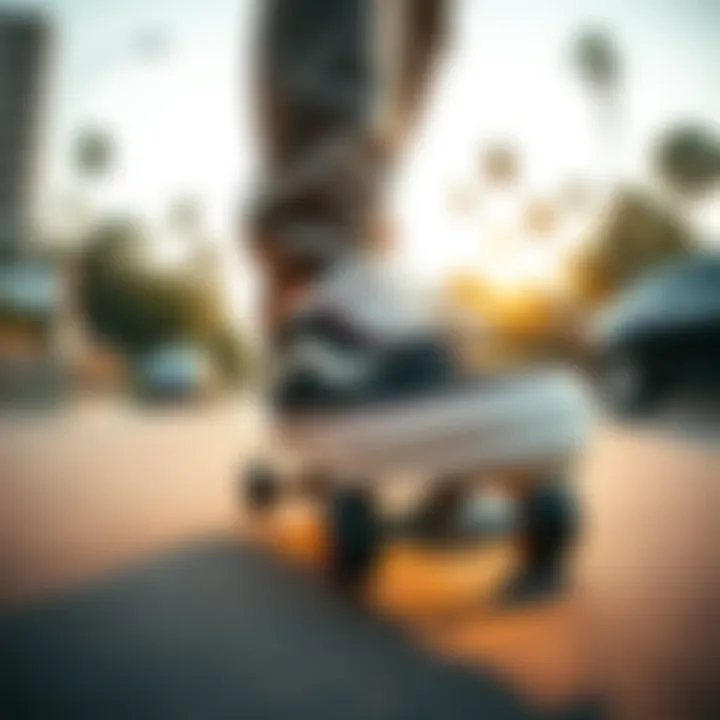 Vans 13 wide shoes in action on a skateboard