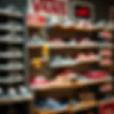 Display of various Vans skateboard shoes on shelves