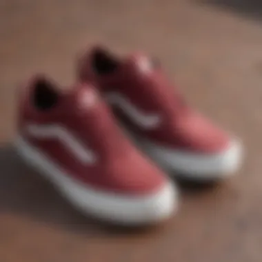 Close-up of the materials used in Vans UltraRange Maroon