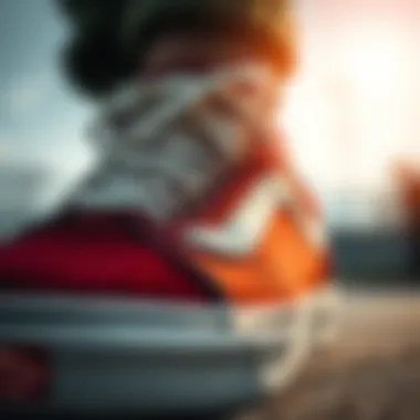 Close-up of Vans Walker shoes highlighting the unique materials