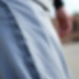 Close-up view of the Volcom Klocker Tight Pant showcasing its unique fabric texture