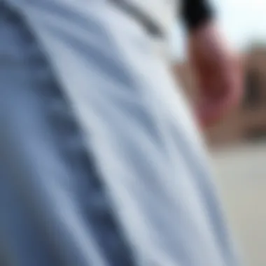 Close-up view of the Volcom Klocker Tight Pant showcasing its unique fabric texture