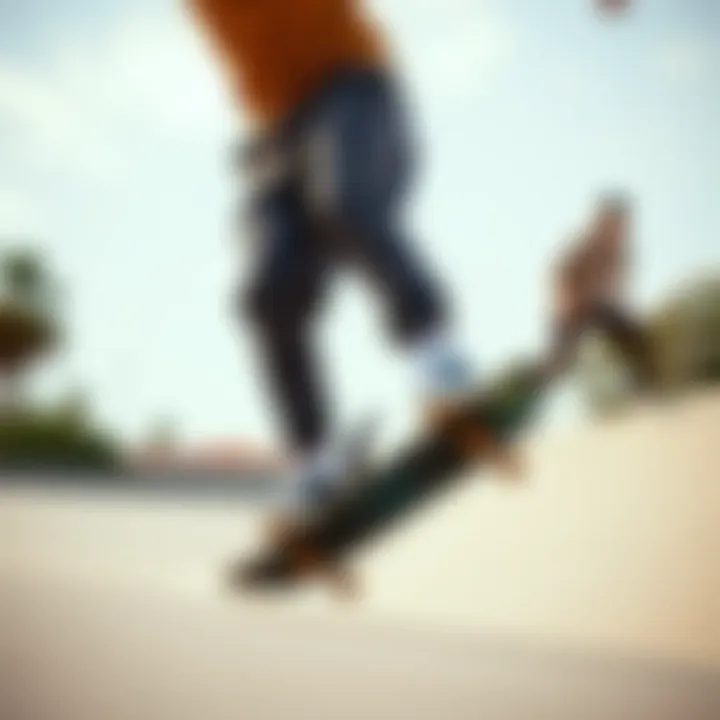 Skateboarding scene featuring a skater wearing the Volcom Klocker Tight Pant in action