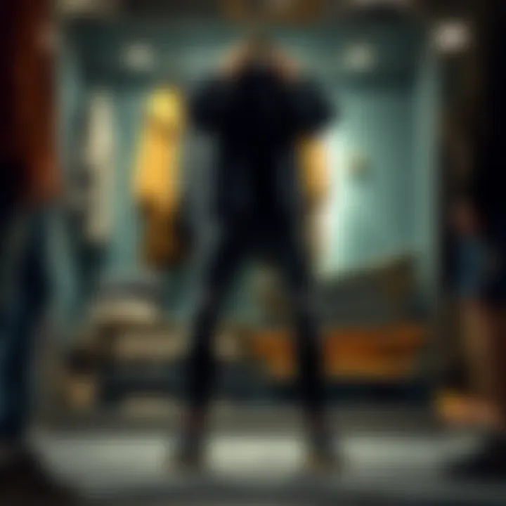 Stylish display of the Volcom Klocker Tight Pant in a skateboarder’s wardrobe