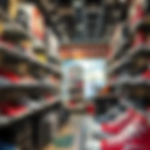 Vibrant display of Converse shoes in a retail store