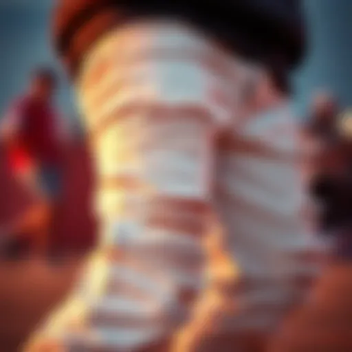 A close-up of white ripped jeans showcasing intricate detailing