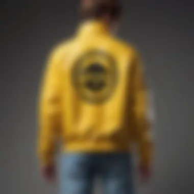 An artistic representation of the Yellow Members Only Jacket as a symbol of identity and self-expression.